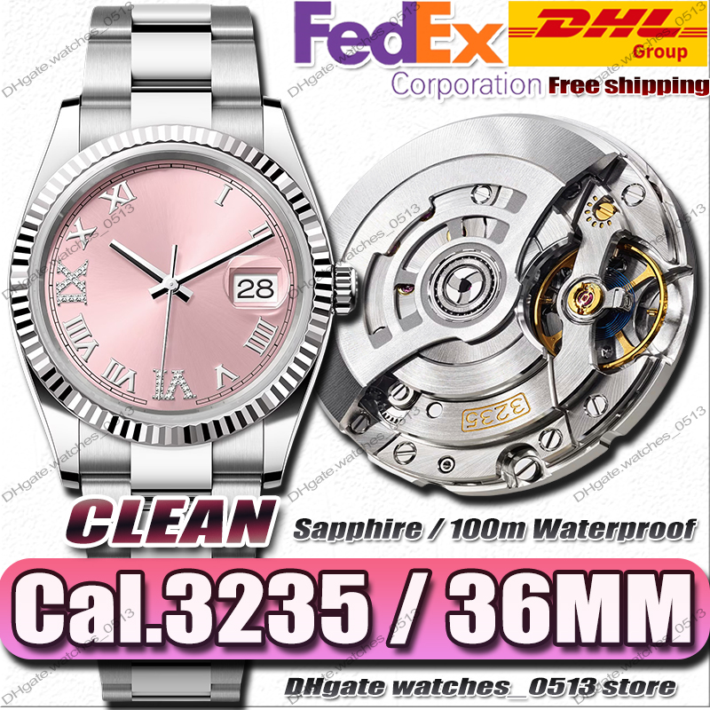Clean Factory Luxury Watches Women Designer Watches 36MM 3235 Automatic Mechanical Movement 904L Stainless Steel Sapphire Luminous Waterproof 72H Power Reserve