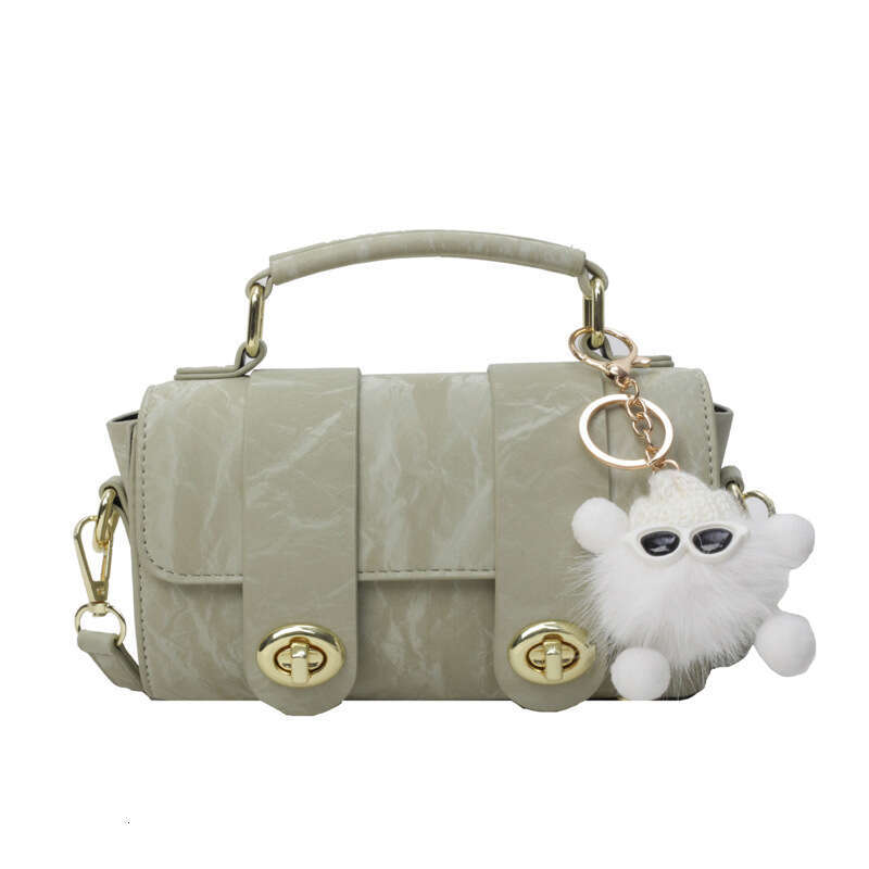 Trendy Popular Women's 2025 New High-end Handbag Small Square Fashion Versatile Korean Style Shoulder Bag with Pendant