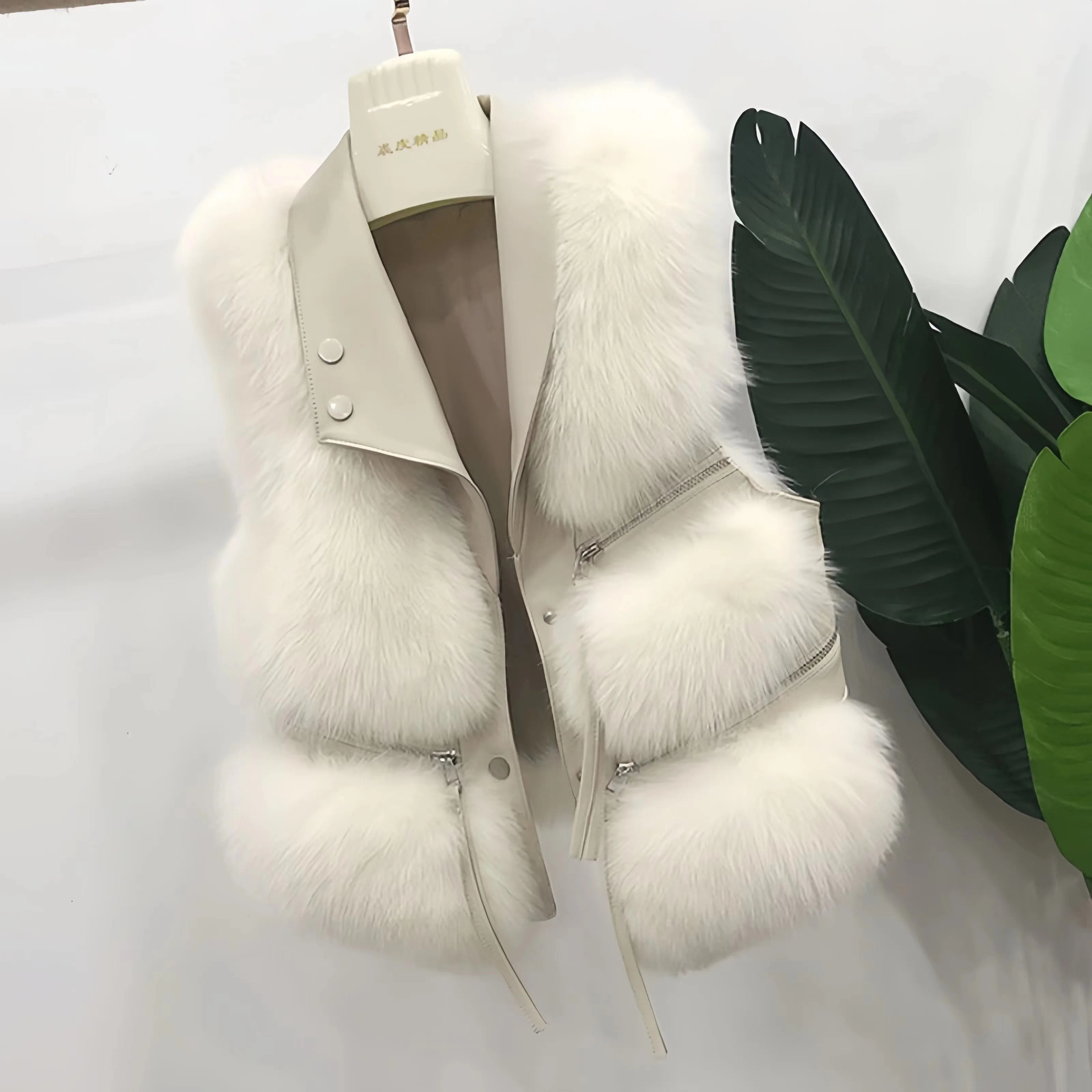 Faux Fur Waistcoat for Womens Chic Splice Fox Coat Ladies Sleeveless Fur Vest Jacket Slim Faux Fox Fur Outwear Vests 250906