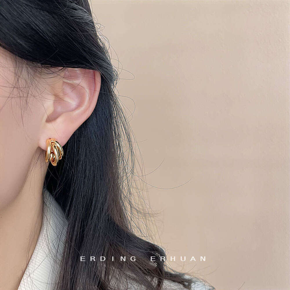 DHpet High - end Geometric - inspired 14K - Plated Silver - Needle Earrings for Women