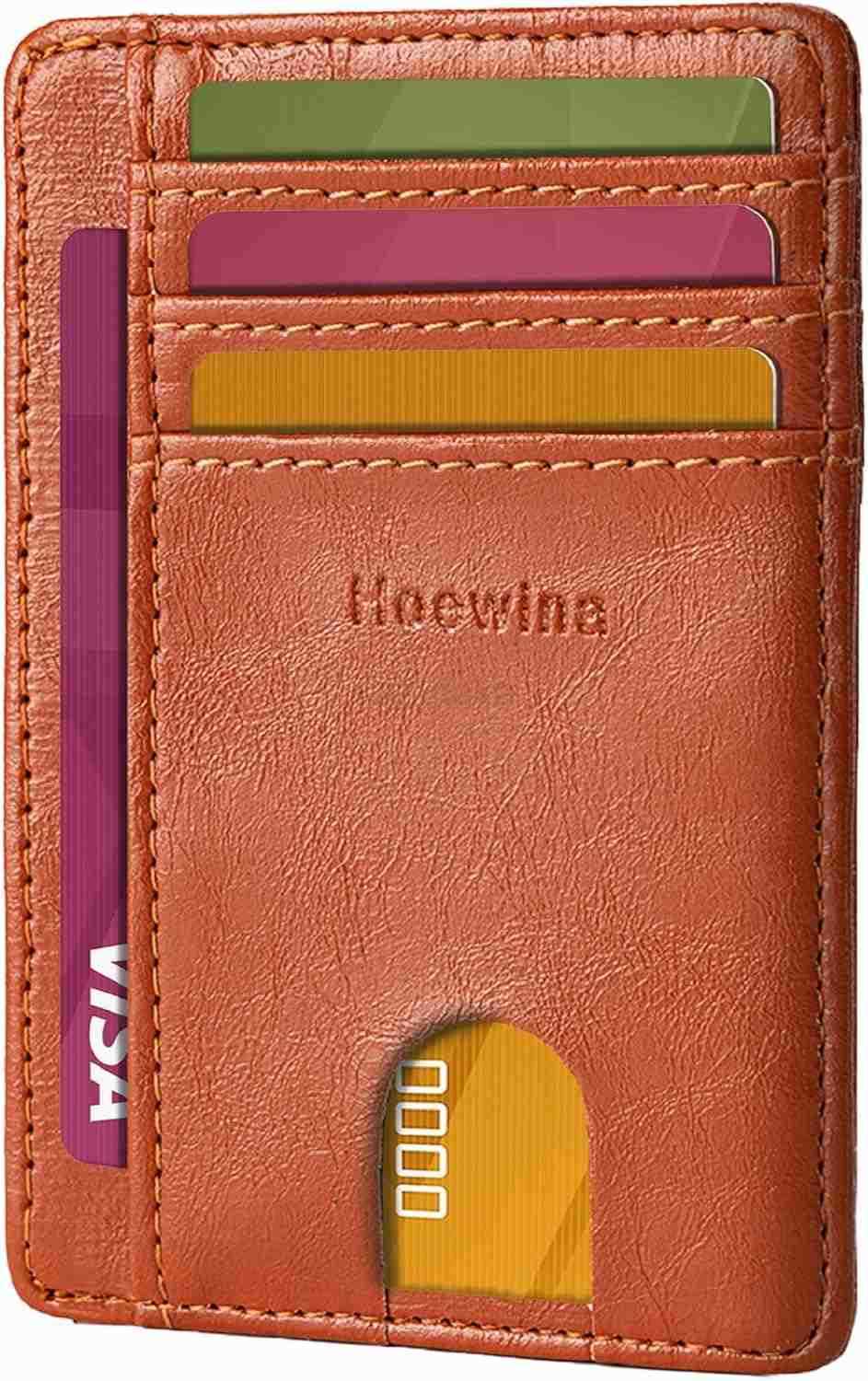 Slim Wallet for Men CARD Holder Wallet Minimalist Design RFID Blocking Front Pocket Leather Thin Wallet for Men and WomenBlack Z250906