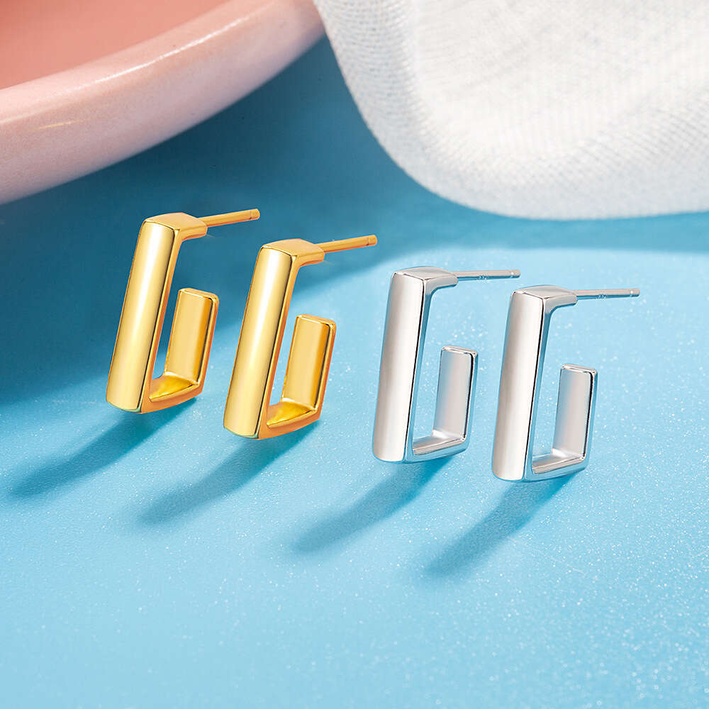 DH collections:2025 New Niche Geometric Minimalist Design Trendy Personality Earrings Elegant Versatile Ear Jewelry