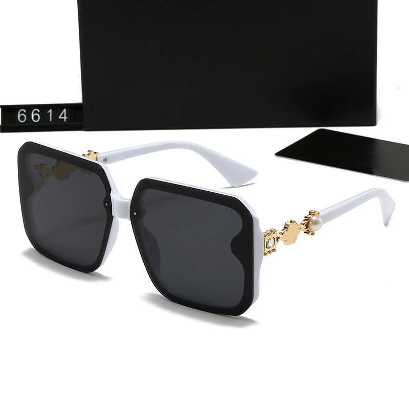 New Women's Large Frame Butterfly with Double Pearl Letters Internet Celebrity Sunglasses CH6614 d8e