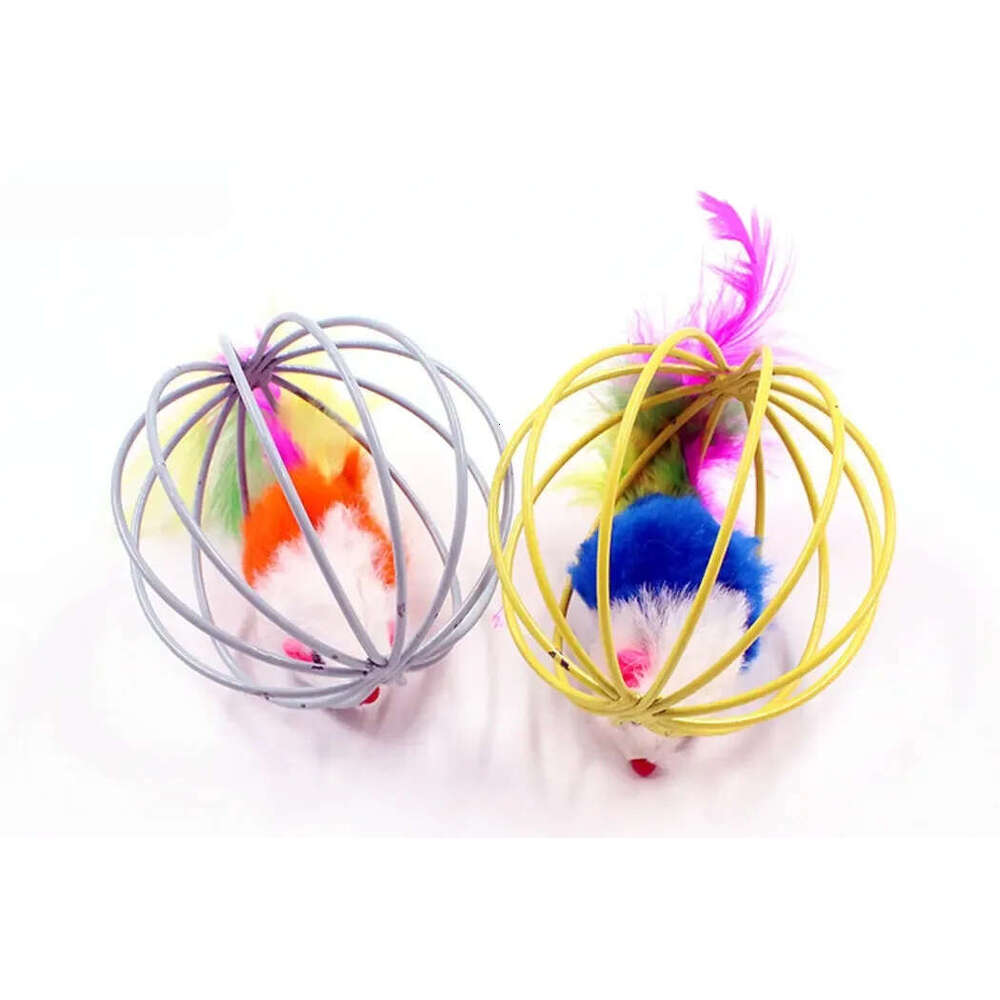 1pc Stick Feather Wand With Bell Mouse Cage Toys Plastic Artificial Colorful Cat Teaser Toy Pet Supplies Random Color Free shipping