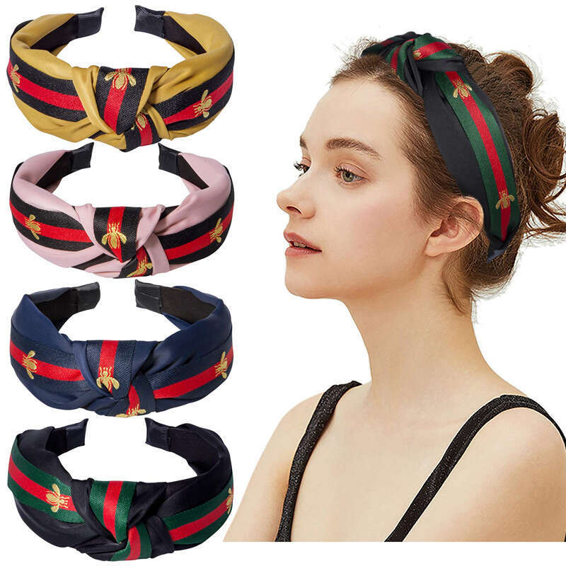 DH collections: Wide Bee Headband Fabric Knot New Fashionable Women's Outdoor Hairband Accessory
