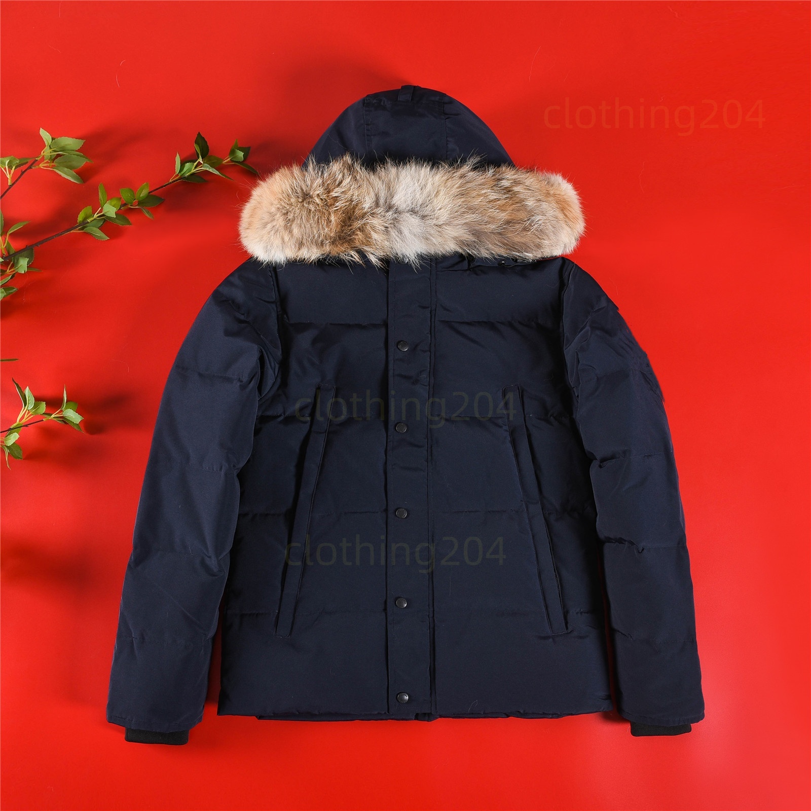 Canadian Puffer Jackets Mens Designer Real Coyote Fur Outdoor Wyndham Windbreaker Jassen Outerwear Hooded Fourrure Manteau Down Jacket Coat size XS-3XL god ggg