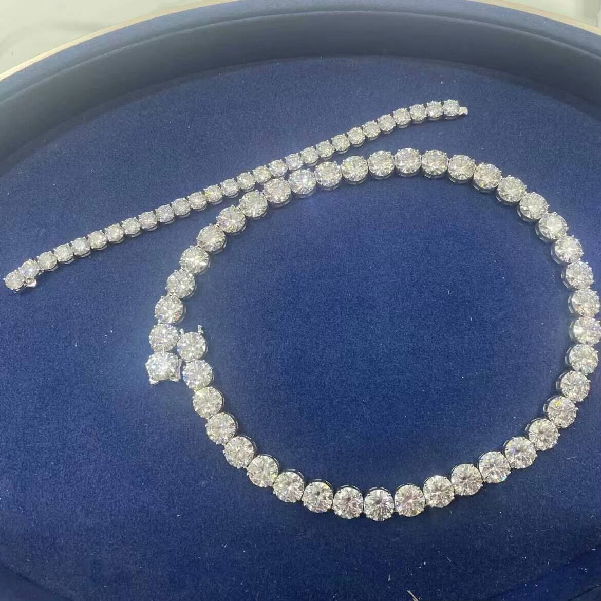 Hot Selling High Quality Luxury Customizable Moissanite Chain 10mm 22in 10mm 8in