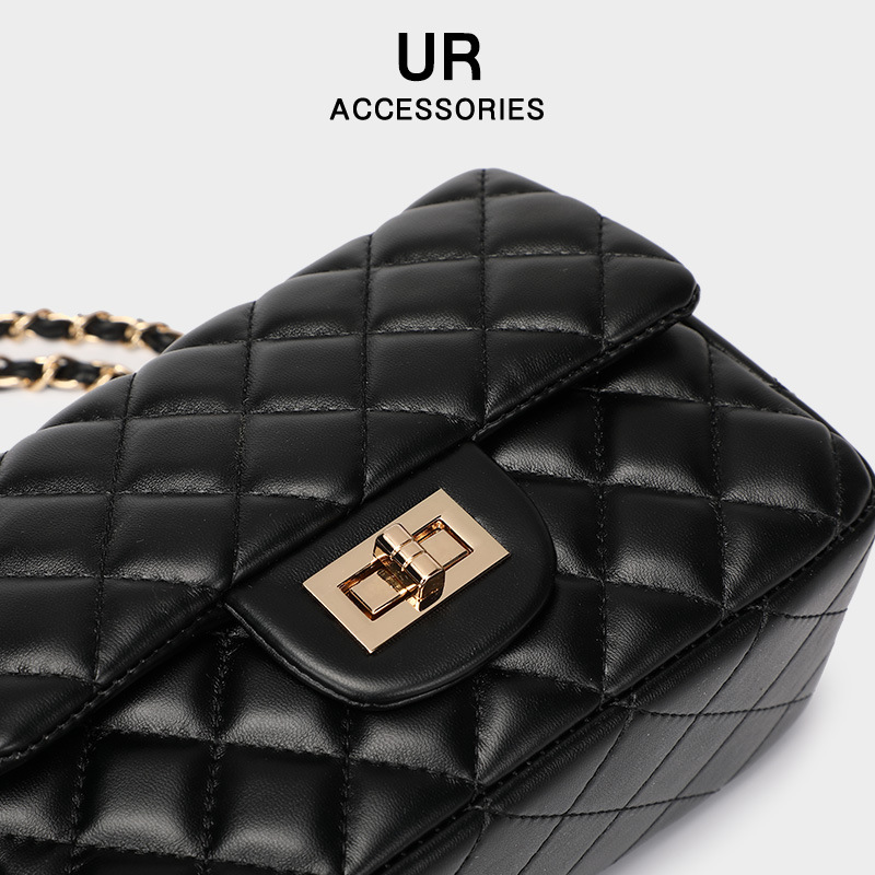 Small Fragrant Style Light Texture, Dia Grid Single Shoulder Square Fat Bag, Women's 2025 New Fashionable Crossbody Chain Bag fashion