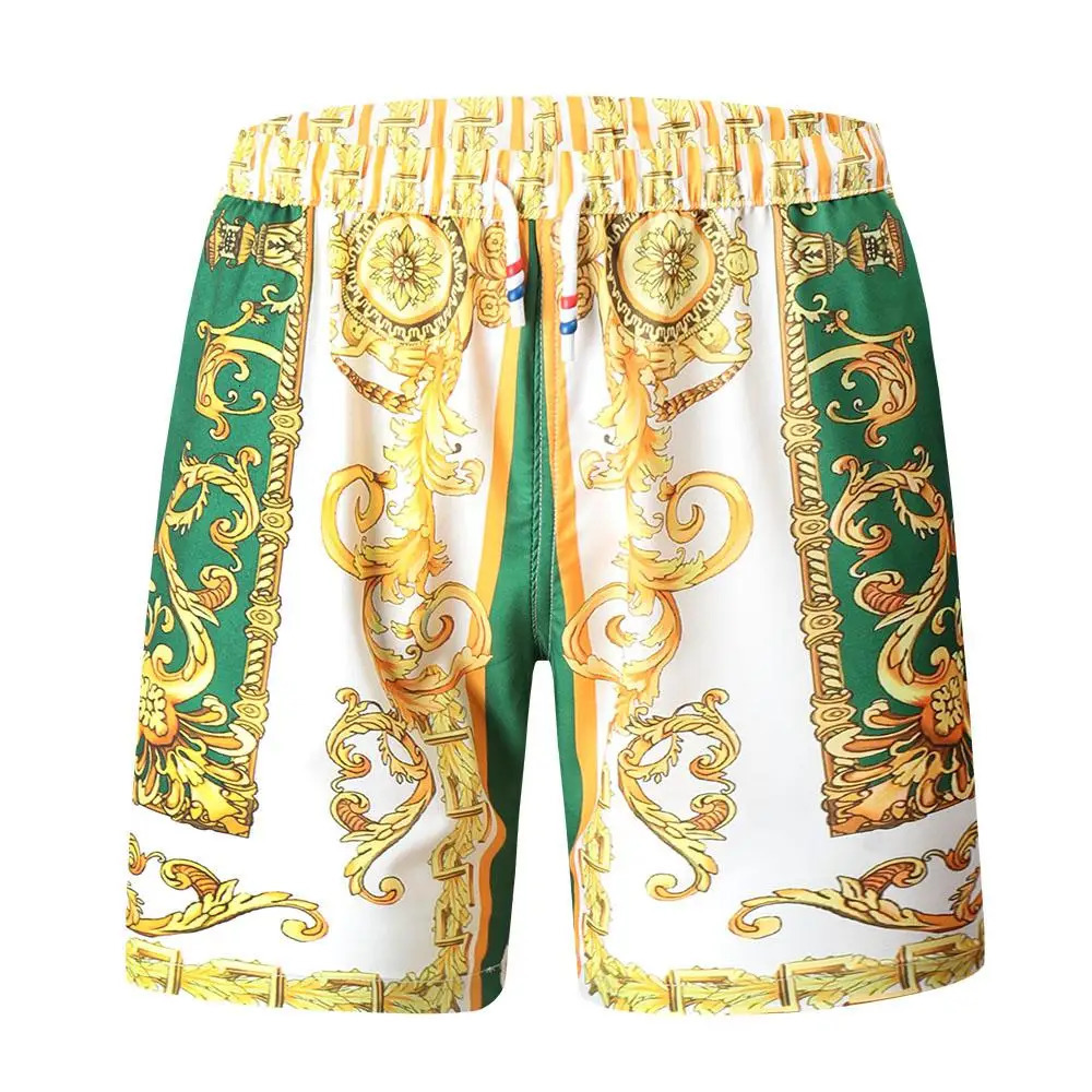 Gold Swimwear Shorts Breathable Surf Board Mens Vacation Beach Quick Dry Swimsuit Summer Sports Trunks Boy 250906