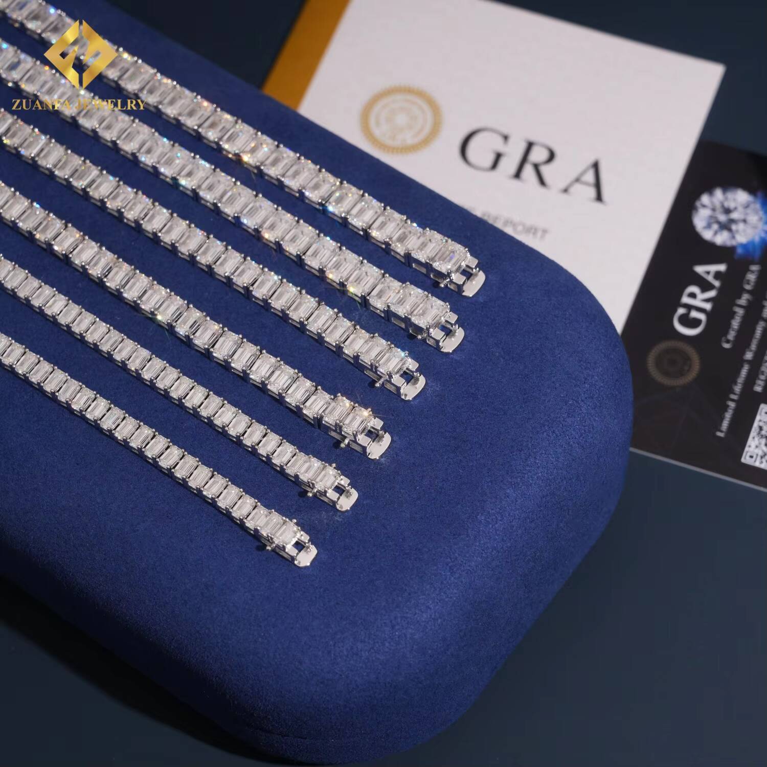 New Arrival Luxury Tennis Chain 925 Silver Moissanite Tennis Chain Pass Diamond Tester with GRA Certification Stone Necklace