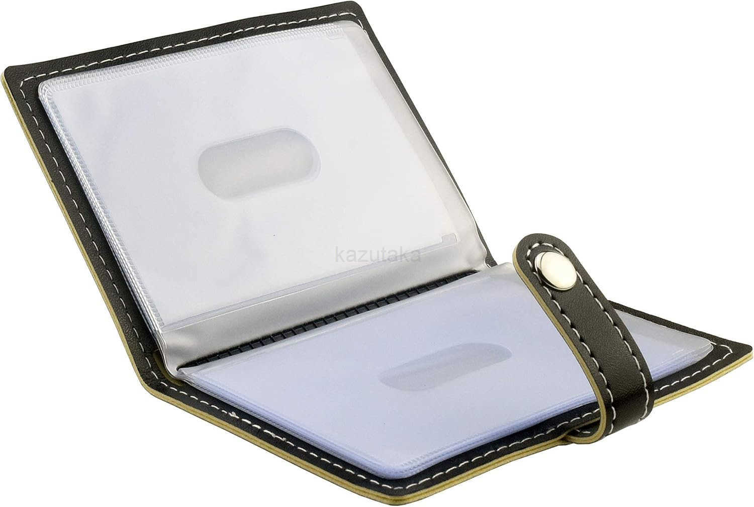 CARD holder wallet for womenman soft leather business card holder card case organizer bag with 20 card sleeves insideGray Z250906