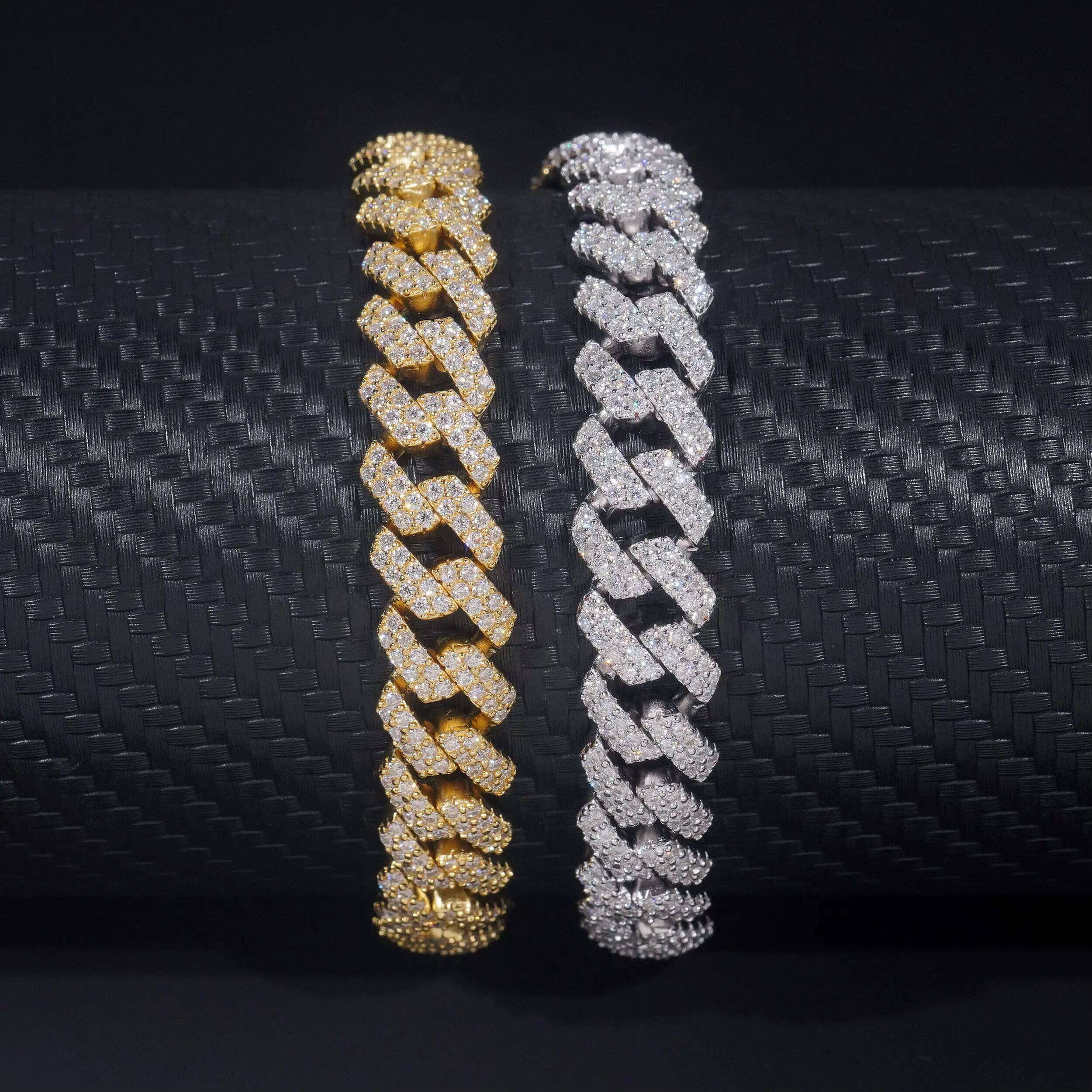 Pass Diamond Tester 10MM Vvs Moissanite Cuban Link Bracelet Men Fast Delivery Hip Hop Style Iced Out Diamond Cuban Chain
