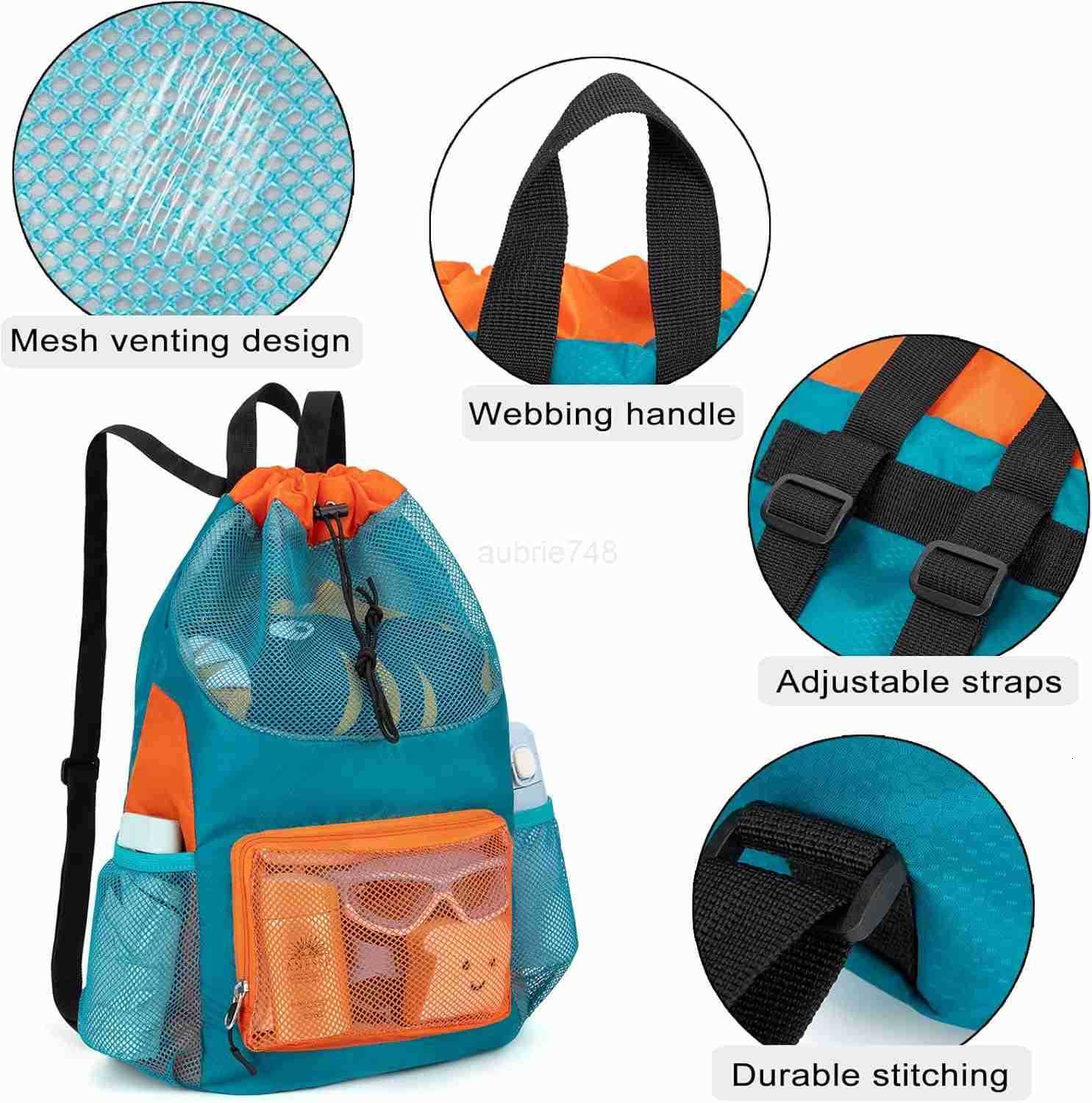 Bag for Kids Drawstring Backpack for Boys Lightweight Mesh Beach Backpack Swimming Pool Sports Gym String Bag GreenZ250906
