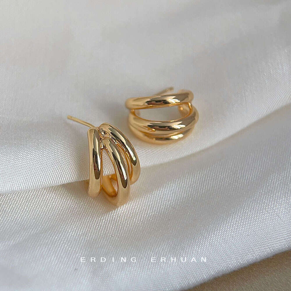 DHpet High - end Geometric - inspired 14K - Plated Silver - Needle Earrings for Women