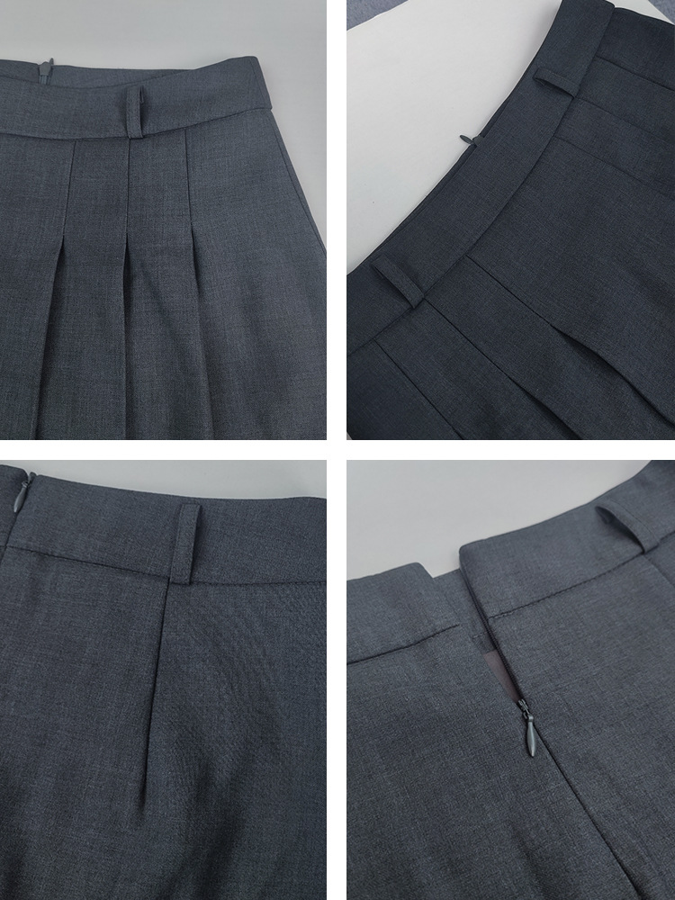 L13522 High waist skirt women's summer A-line mid-length interview formal wear temperament commuting daily casual skirt