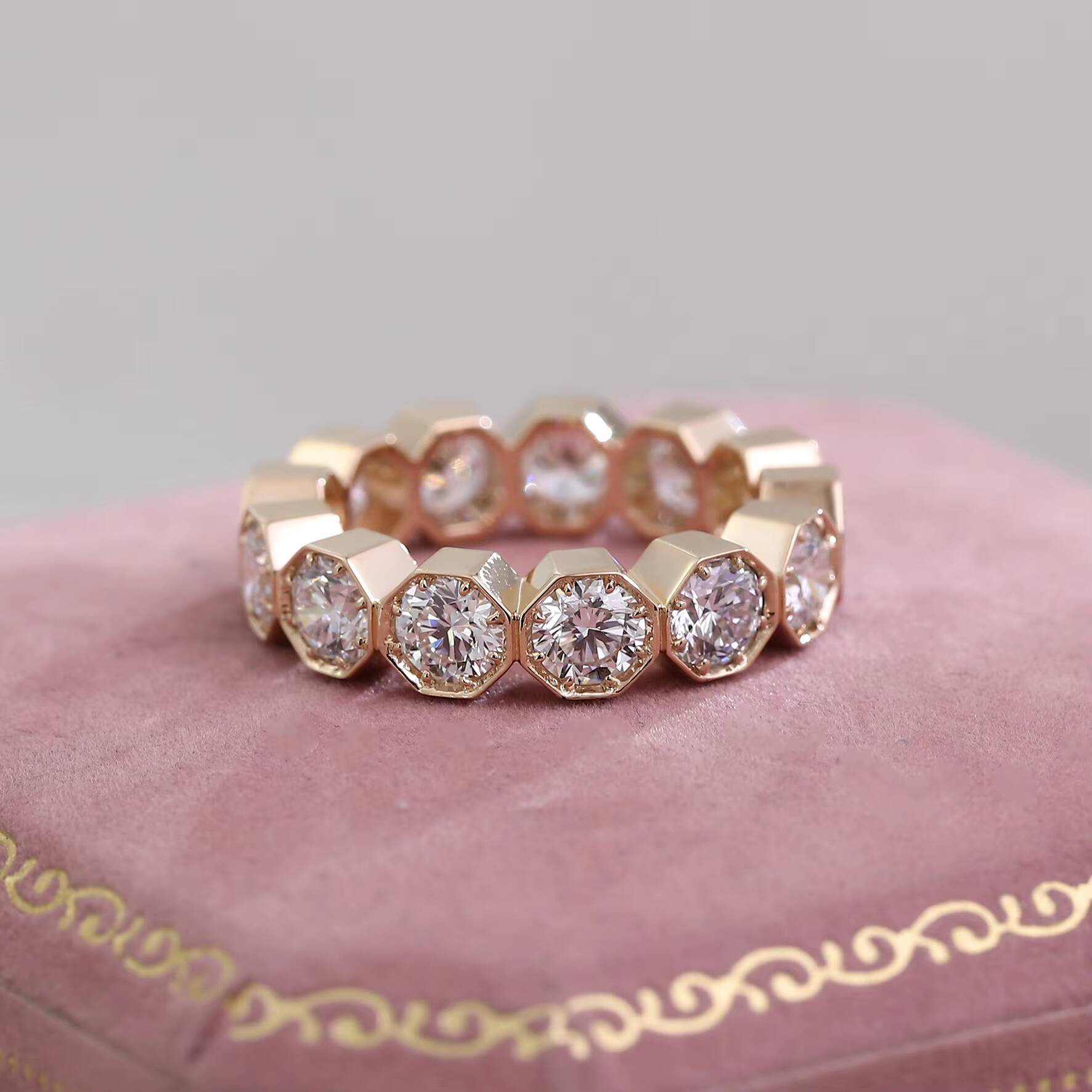 Fine Jewelry 4mm VS White Lab Diamond Ring IGI Certificate Engagementwedding 14K Yellow Gold Jewelry for Women