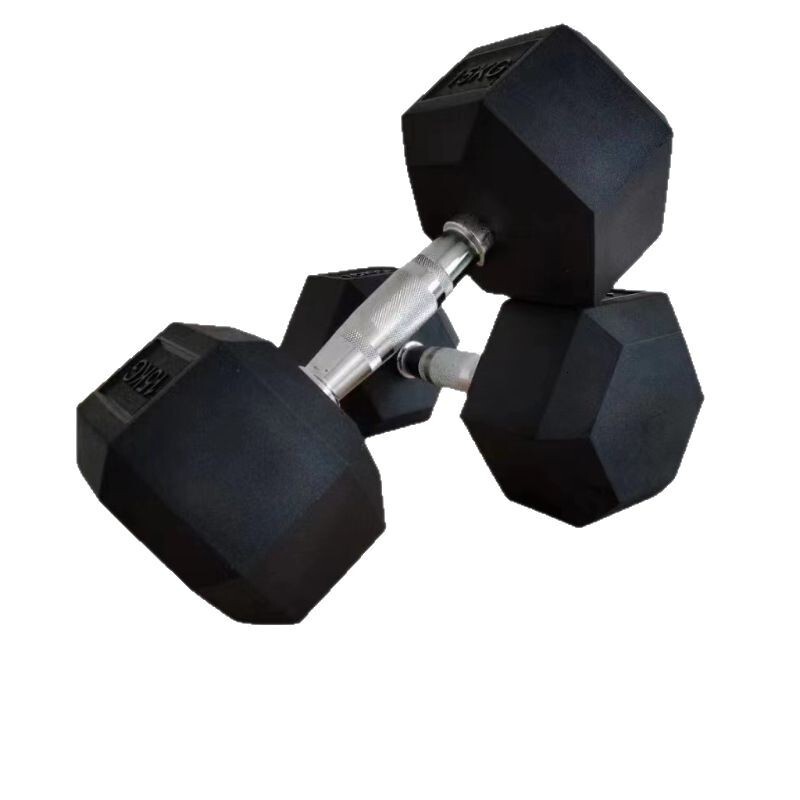 Hexagonal Rubber Dumbbells Set, Heavy-Duty Hand Weights for Indoor Home Gym Fitness, Non-Slip Hex Dumbbells for Strength Training
