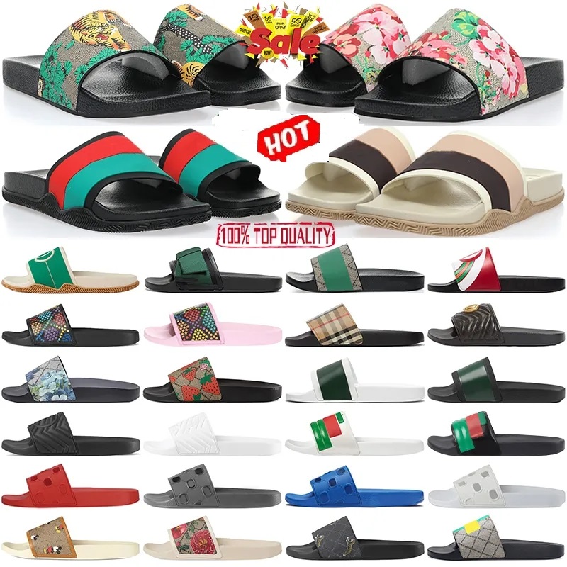 Designer slippers Men Women slides Sandals flat sliders for men slipper platform rubber slide Black pink womens luxury shoes Summer beach sandal size 35-48