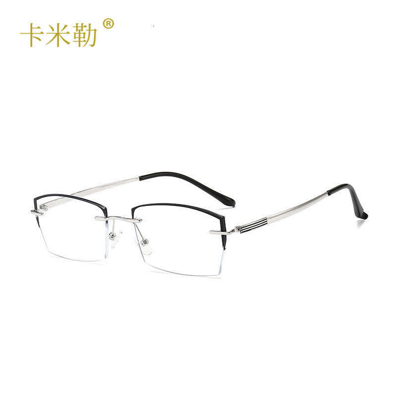 New Anti-Blue Half Metal Oval Face Frame Can Be Paired with Prescription Blue Light Blocking Sunglasses 9001 Sunshade 746