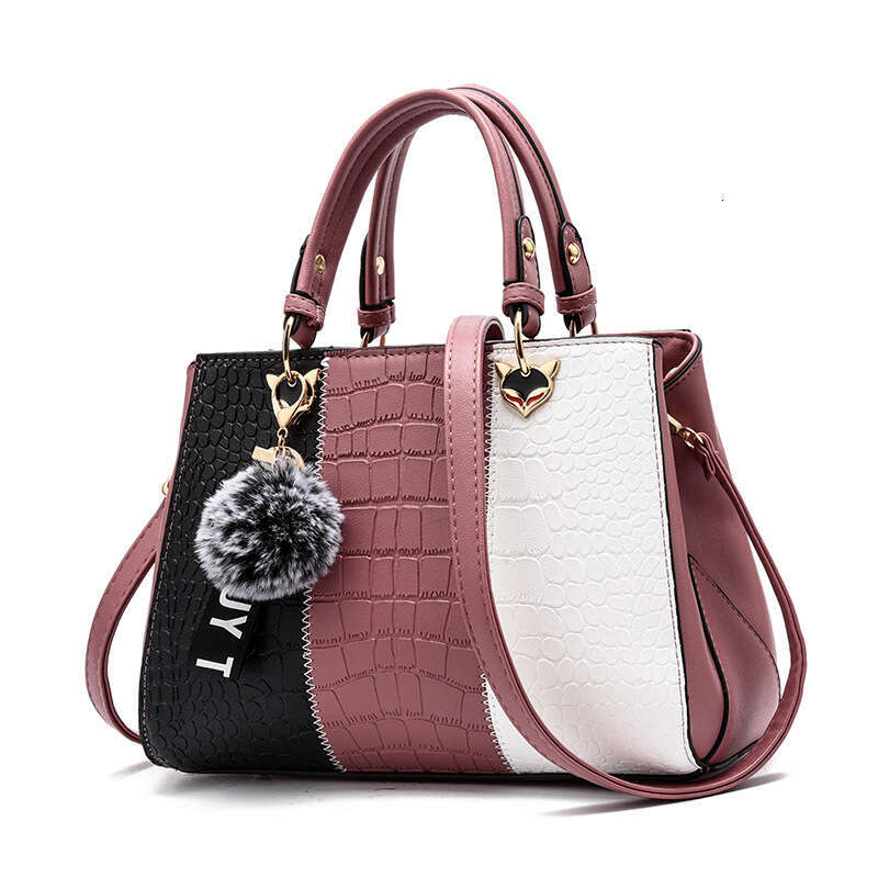Women's New Style Elegant Single Shoulder Handbag Korean Fashion Simple Crossbody Color Block Large Bag