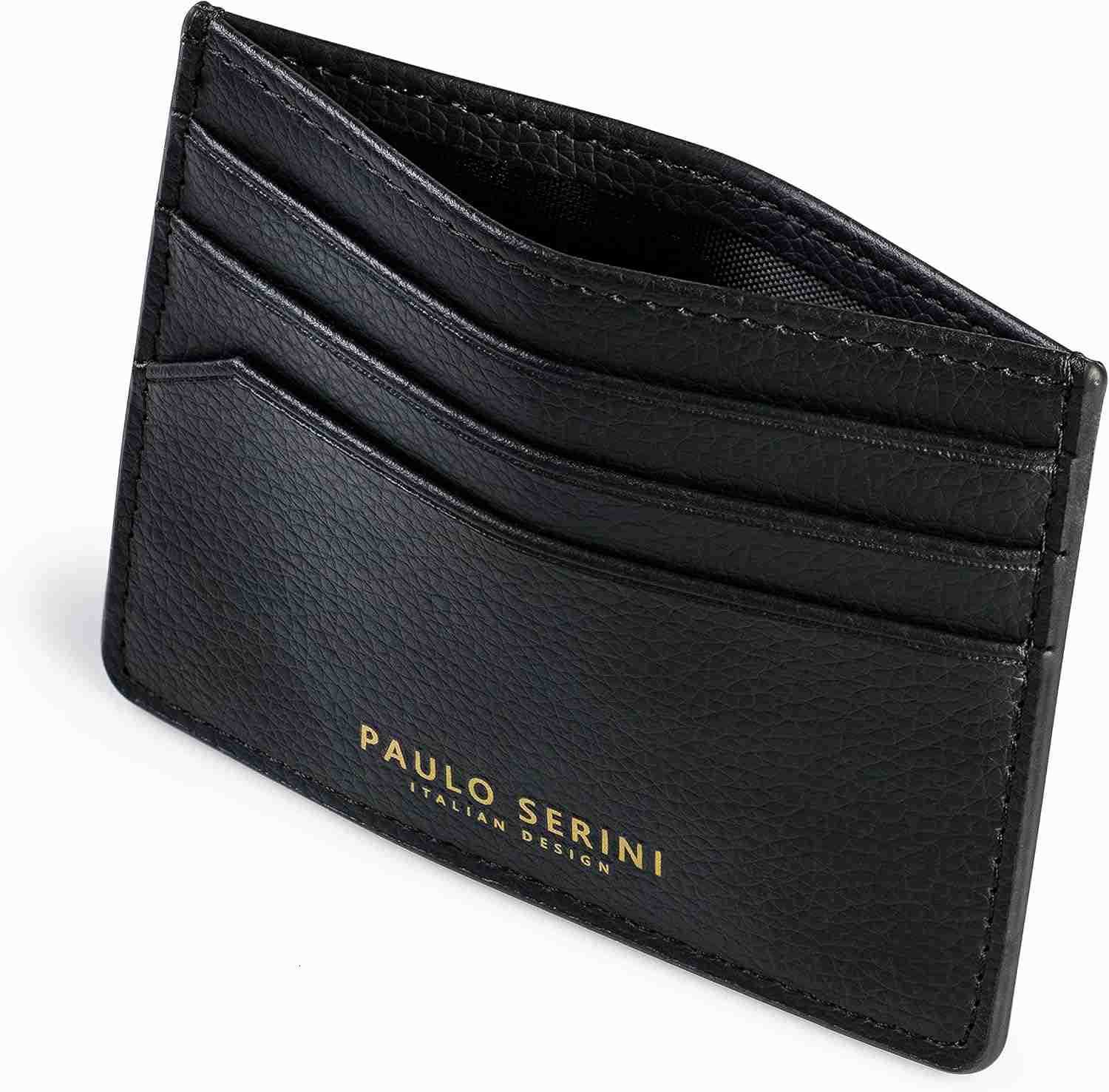 Card Holder for Men Women Card Case Unisex with 6 Card Slots Compartment for Bills Slim Wallet vegan leather Z250906