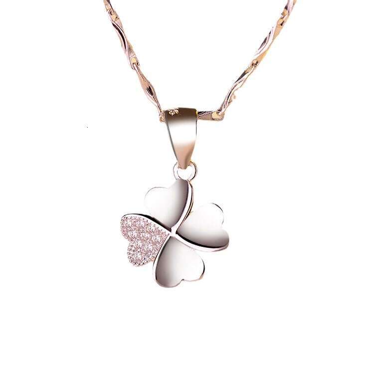 DHpet S925 Sterling Silver Four - Leaf Clover Pendant for Women