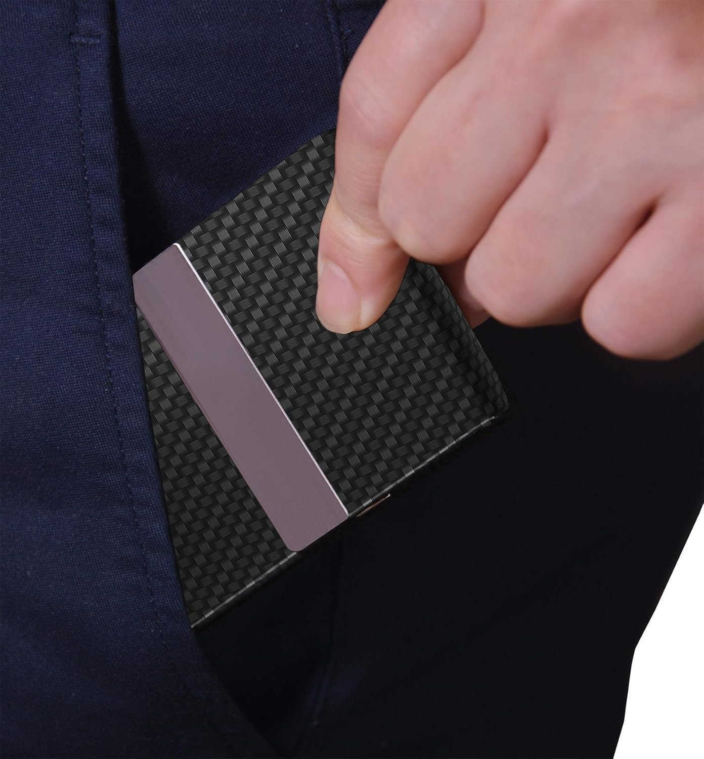 Card Holder with Ultra Slim DesignBusiness Card Case with Premium PU LeatherSuit Pocket Metal Card Holder for WomenMenProfessional Name Card Holder wi