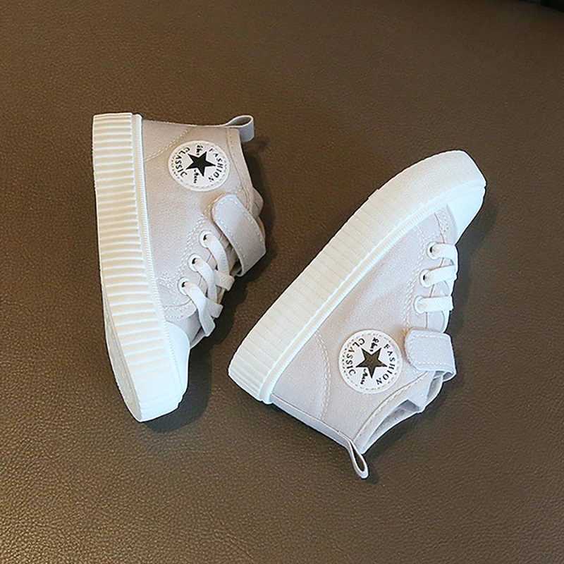 Children Canvas Hightop Comfortable Breathable Anti Slip Soft Sole Wearresistant Kids Daily Casual Shoes H260130