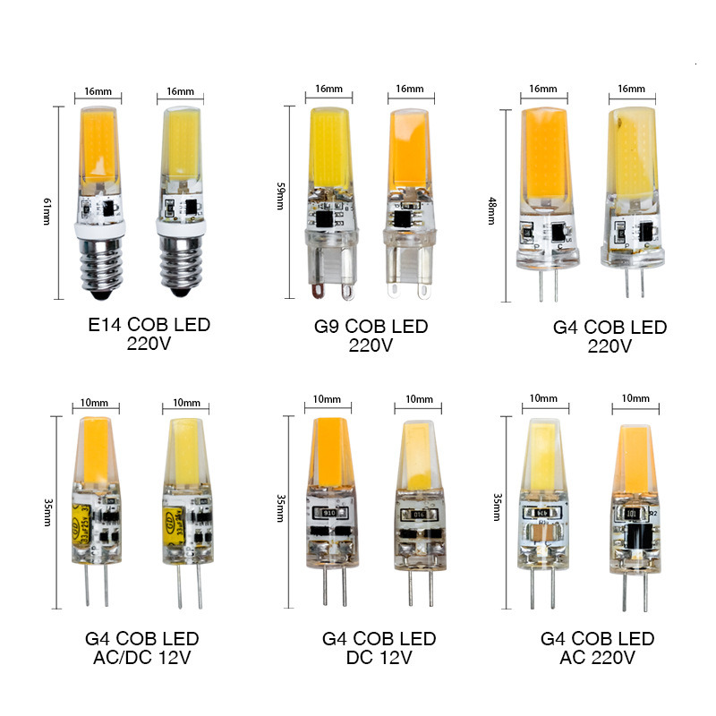 LED Silicone G4G9E14 High Brightness G4 Threaded LED Beads Corn Pin High Voltage Crystal Lamp Corn Lamp Insert Bubble