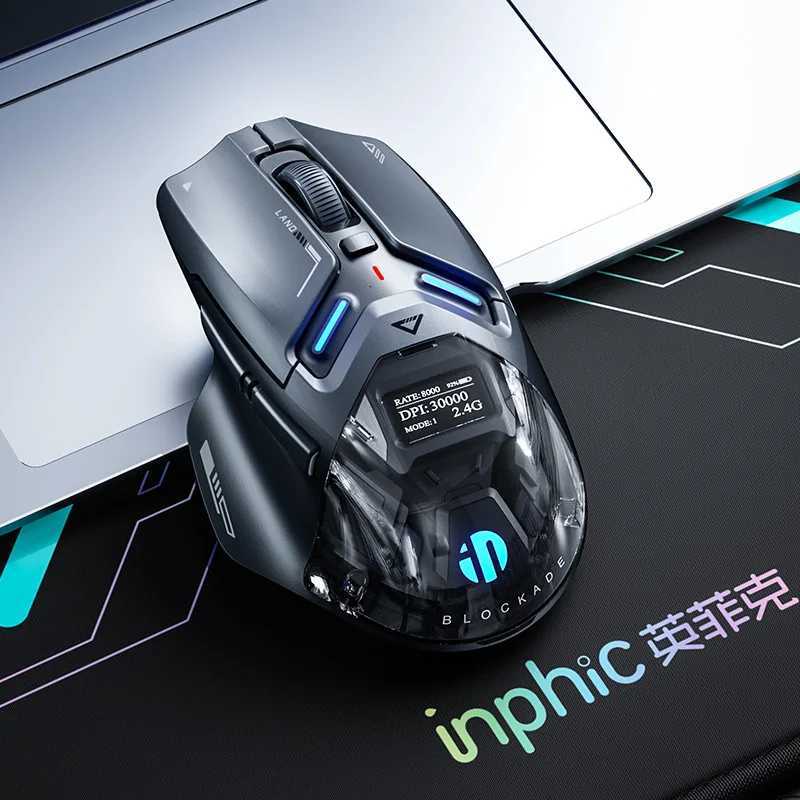 Inphic IN9 Ultra Gaming Mouse PAW3950 Sensor Vibration Feedback OLED Screen Intelligent Display Wireless Mouse Boyfriends Gift Z250906