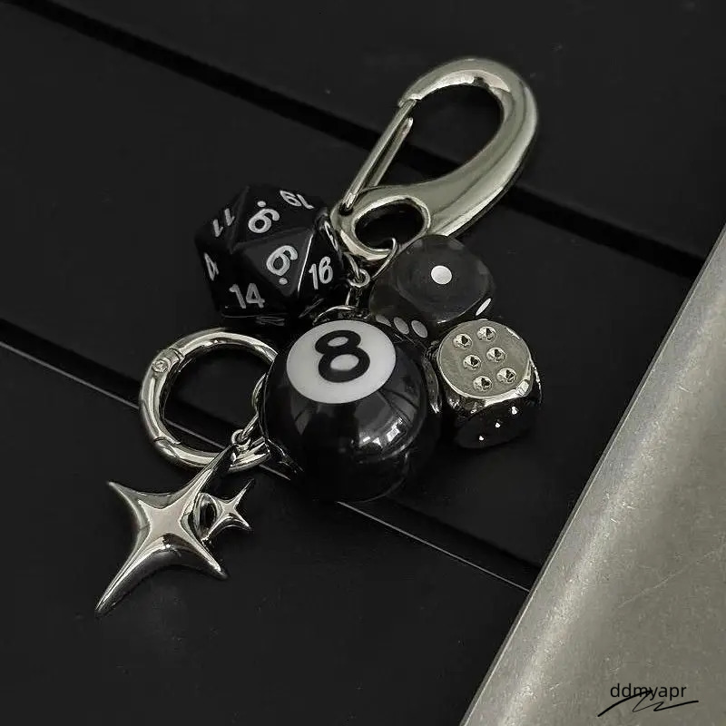 Keychains Charms Pink Dice Pendant: Black Acrylic Billiards Keychain, Y2k Starburst Bag Charms, Cool Ddmydec Ornament Accessories Ddmydec Ddmydec Ddmy