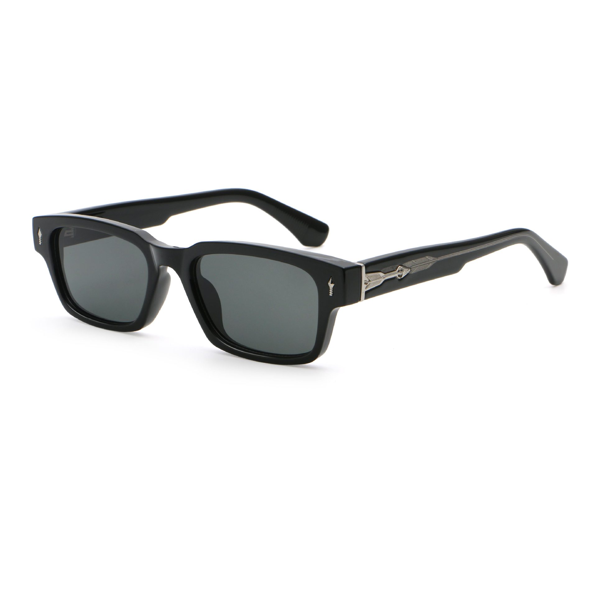 New Square framed Sunglasses with Beige Nails American Retro style High end Unisex Shades in European and American Fashion