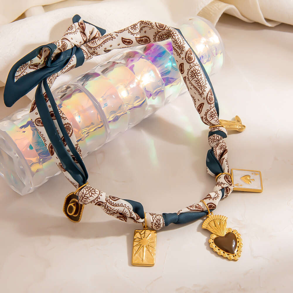 DH collections DIY Rope - Knot Necklace with 18K Gold - Plated Pendant for Women