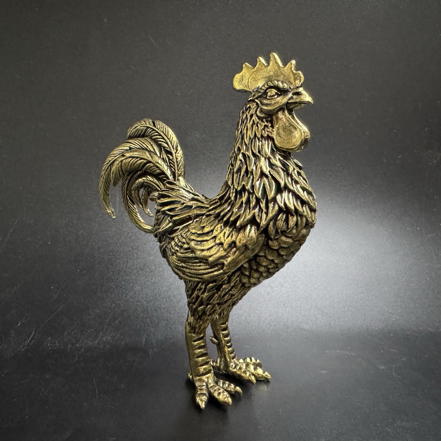 Fine large zodiac chicken ornaments brass pure copper solid feng shui copper rooster mascot ornaments