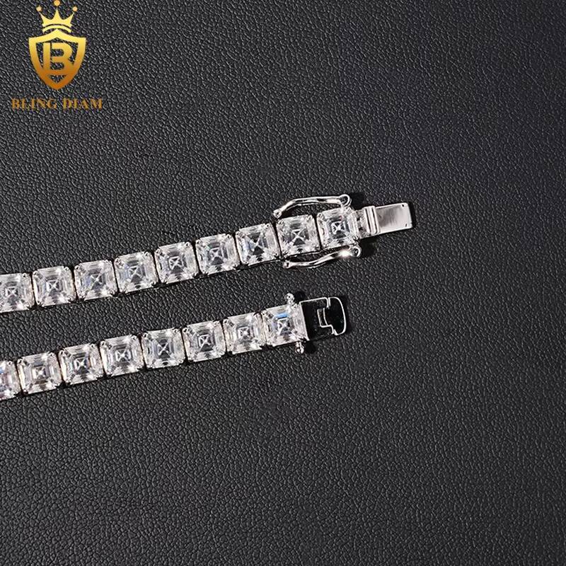 55mm New Arrival Hip Hop Jewelry 925 Silver VVS Moissanite Iced Out Tennis Chain Cluster Necklace Bracelet