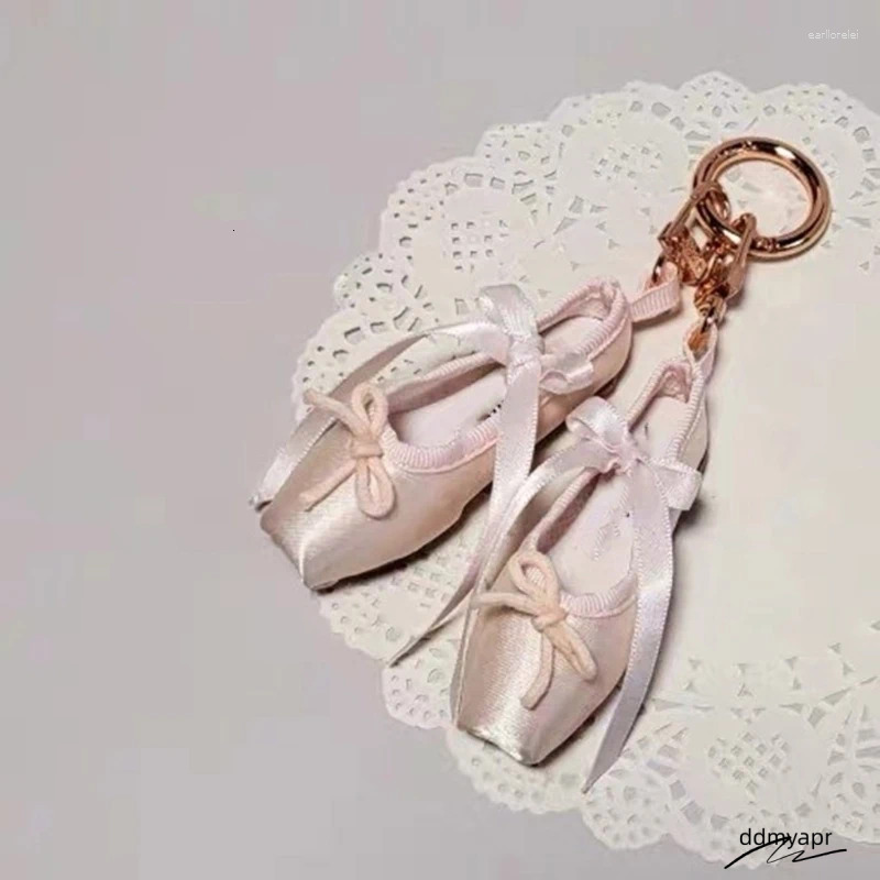 Keychains Delicate Ballet Shoes Bows Ddmydec Strap Charm Eye Catching Keyring Unique Keychain Bag And Phone Pendant For Girls Woman