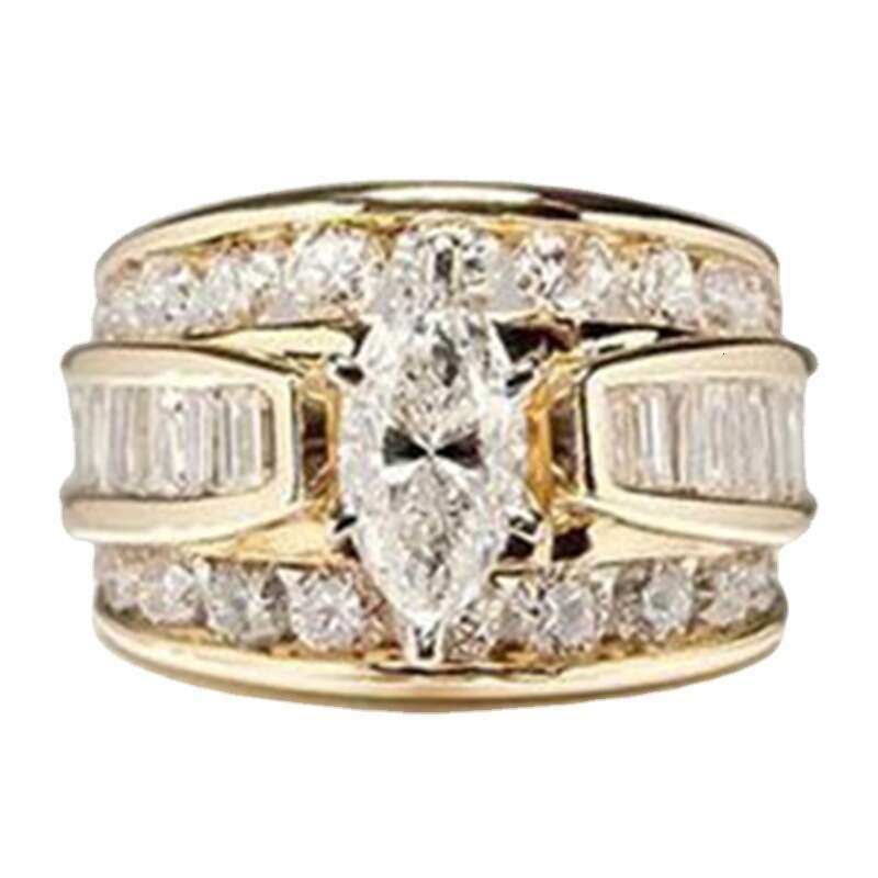 DH collections: 2025 Summer New Electroplated Zircon - inlaid Rings - European and American Fashion Engagement Jewelry