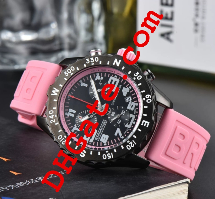 Three Designer Original Brand Luxury Watches for Men Business Casual Rubber Strap Quartz Automatic Date Chronograph Function Breitlgn Super BR884 Ocean Watches