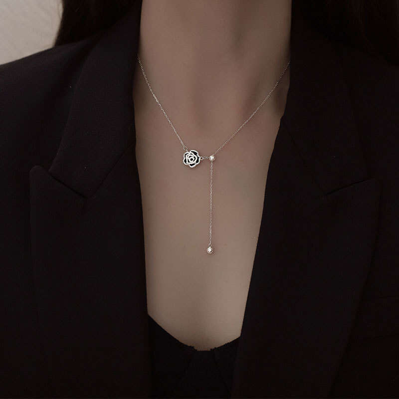 DHpet S925 Silver Camellia - Inspired Necklace by Banyan Tree