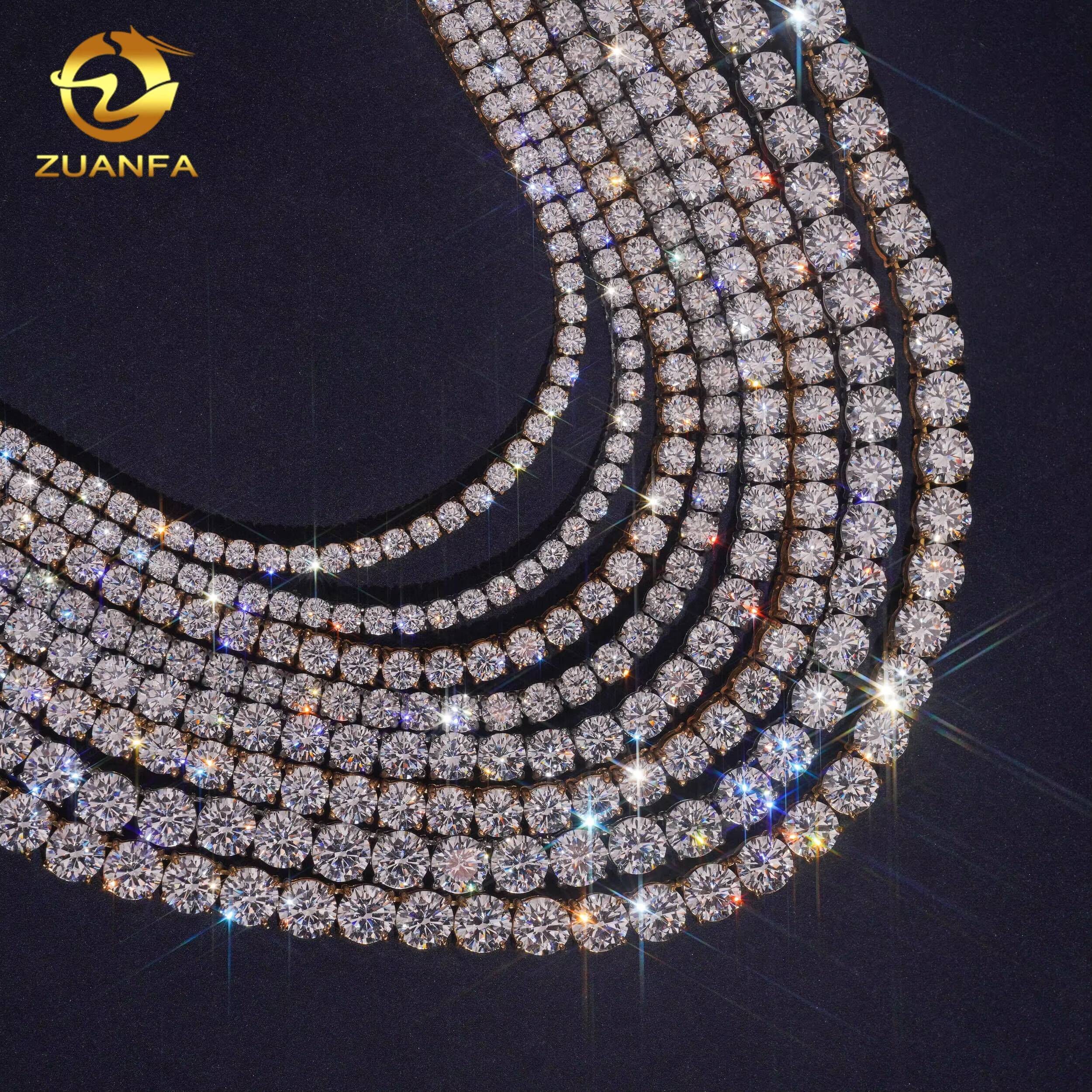 Wholesale Fast Shipping 316L Stainless Steel Tennis Chain Iced Out Jewelry Hip Hop Sparking Moissanite Cheap Price Tennis Necklace