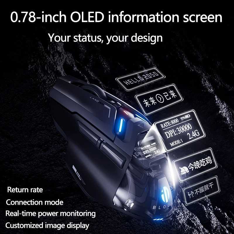 Inphic IN9 Ultra Gaming Mouse PAW3950 Sensor Vibration Feedback OLED Screen Intelligent Display Wireless Mouse Boyfriends Gift Z250906