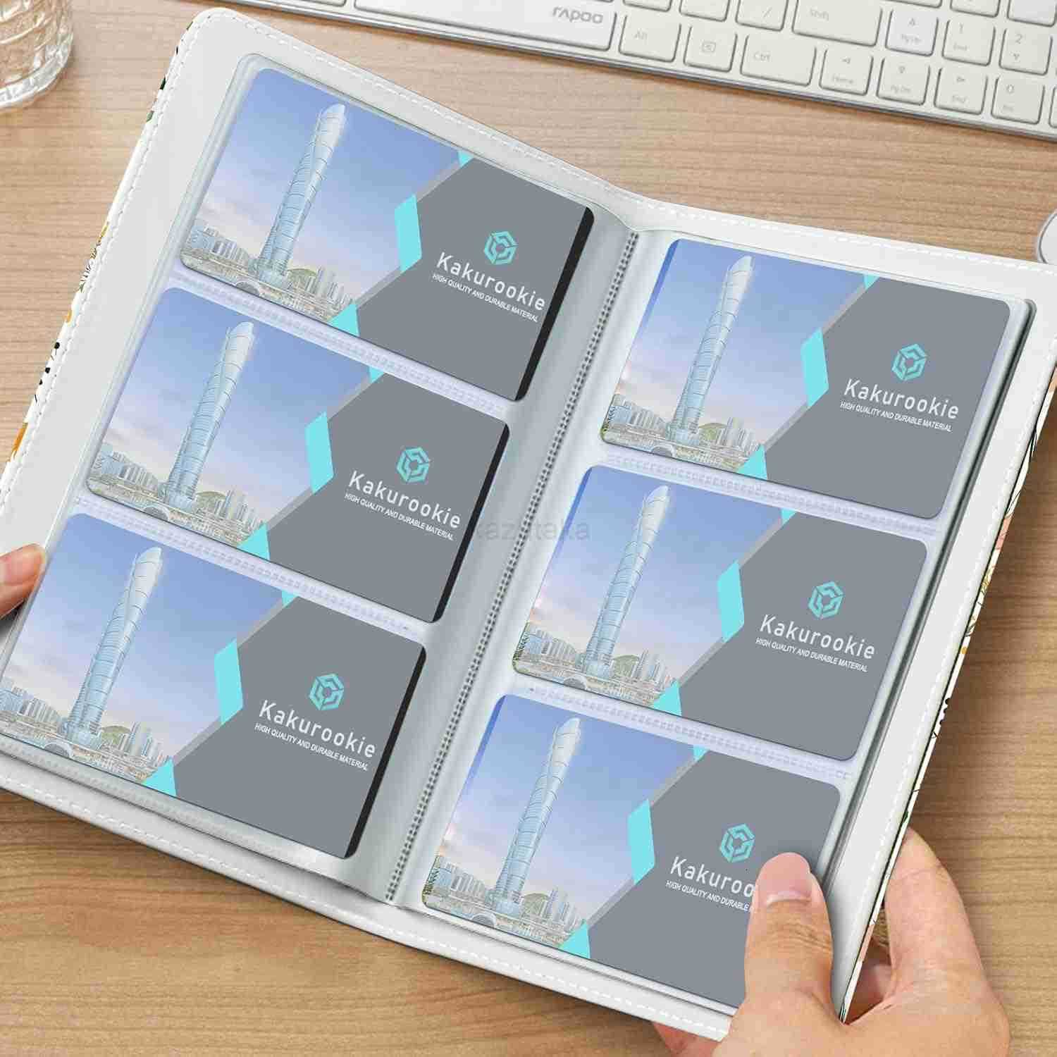 Business Card Book Holder Organizer for Women 240 Card Capacity Stylish Name Card and CARD Holder for Professionals FlowerGrass Z250906