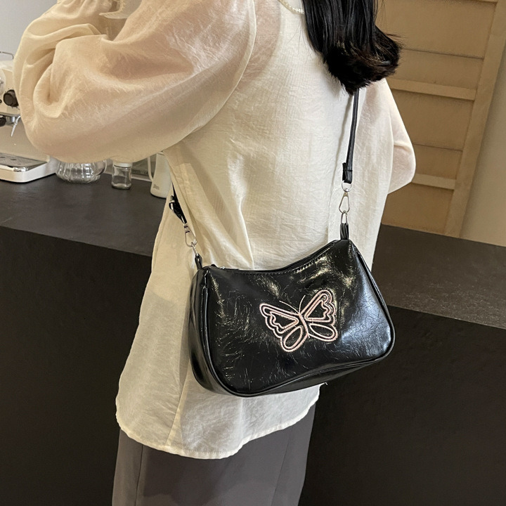 Women's Shoulder Bag Trend Long Stick Bag Niche Women's Crossbody Bag Butterfly Rock Pattern Autumn New design Designer Bag Handbag