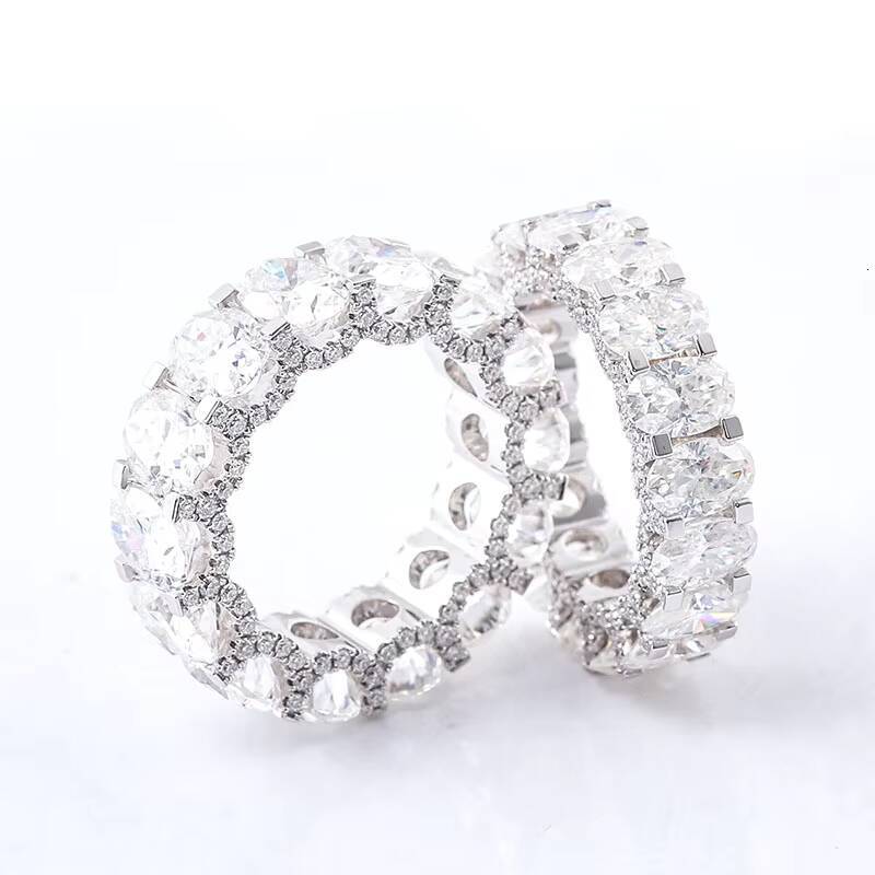 Provence Wedding Ring Classic Style 10K White Gold Ring Oval Cut Moissanite Diamond Ring Fine Jewelry