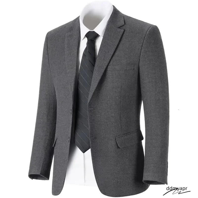 Retro Ddmydec Tweed Mens Suit Jackets Herringbone Slim Fit Sport Coats Blazer Prom Business Casual Men Tux Jacket Wedding Blazers 250603