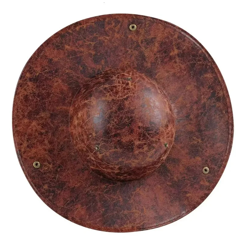 Faux Leather Pirate Hat Brown Captain Hat Vintage Button Masquerade Party Cosplay Costume Hat For Men Women Pography Props 250905