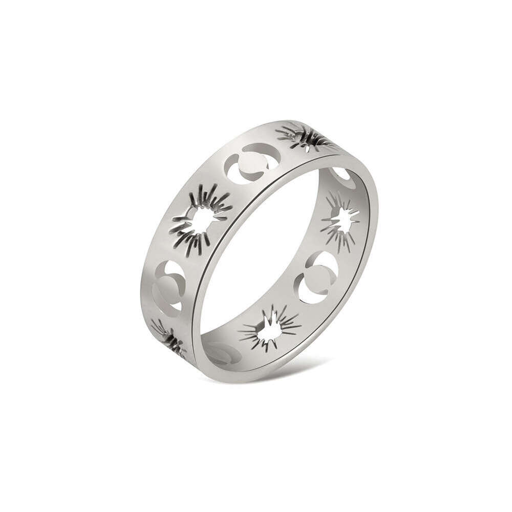 DHpet Unisex Ins - style Stainless Steel Rings with Five - pointed Star for 2025 Winter