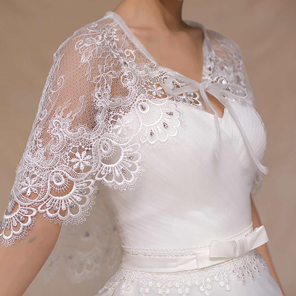 Delicate Bride Wraps Lace Shawl Light Weight Bridal Trendy Ladies Shawl for Weddings and Event Vestidos De Novia Shawl