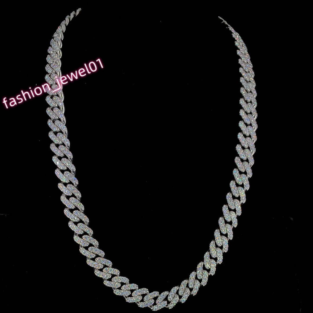Heavy S925 Silver Cuban Link Chain 20mm24mm Wide Big Size Moissanite Necklace for Men Mossanite Hip Hop Jewelry