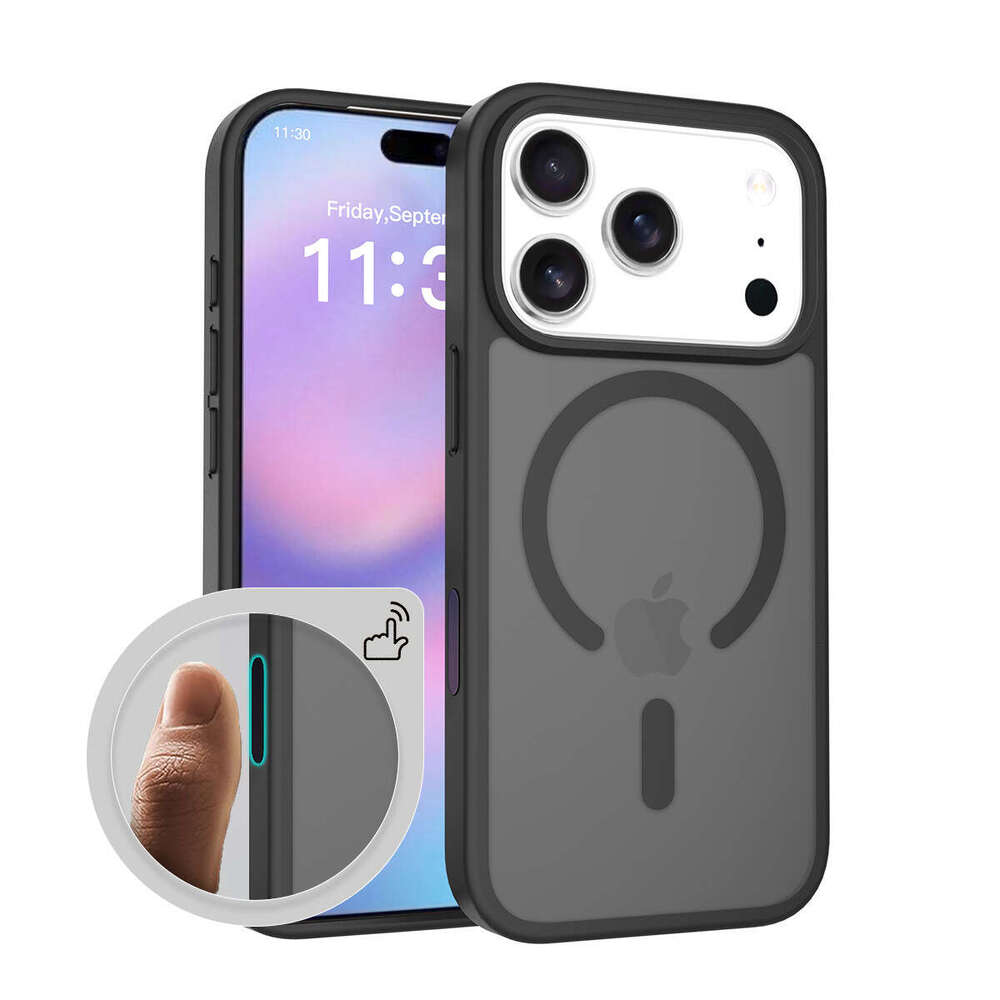 DHelectronics Suitable for Apple 17 Phone Matte Semi-Transparent Magnetic with Camera AI Button 16 Pro Max Shockproof Protective Case